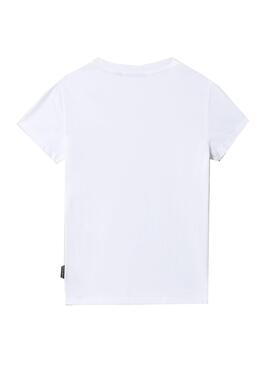 T-Shirt Napapijri Salis Basic Bianco per Bambino