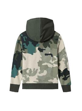 Felpa Napapijri Burgee Camo Verde per Bambino