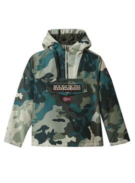 Giacca Napapijri Rainforesta Camo Verde per Bambino