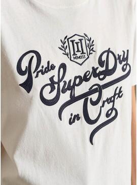 T-Shirt Superdry Pride In Craft Beige per Donna
