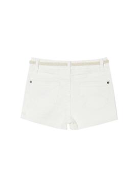 Short Mayoral Twill Basic Bianco per Bambina