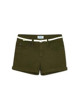 Short Mayoral Twill Basic Verde per Bambina