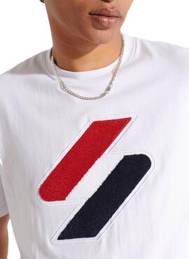 T-Shirt Superdry Code Logo Bianco per Uomo