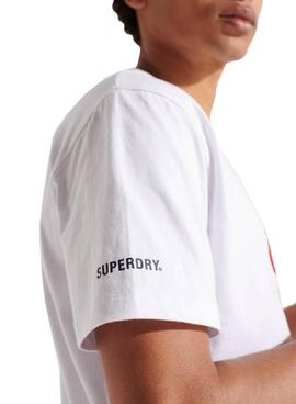 T-Shirt Superdry Code Logo Bianco per Uomo
