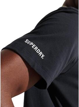 T-Shirt Superdry Code Logo Blu Navy Per Uomo
