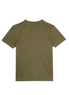 T-Shirt Diesel Diegos Verde per Uomo
