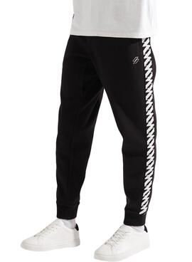 Pantaloni Tuta sportiva Superdry Code Tape Nero Uomo