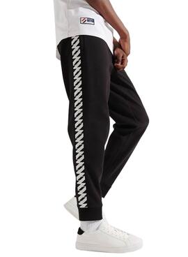 Pantaloni Tuta sportiva Superdry Code Tape Nero Uomo