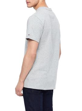T-Shirt Tommy Jeans Logo Grigio