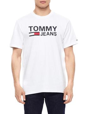 Logo T-Shirt Tommy Jeans Bianco