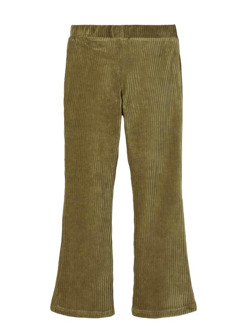 Pantaloni Name It Fonebella Bootcut Verde per Bambina