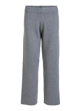 Pantaloni Vila Da Knitted Violivie Grigio per Donna