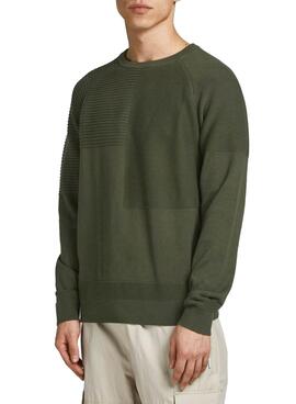 Pullover Jack And Jones Oseth Maglia Crew Collo Verde