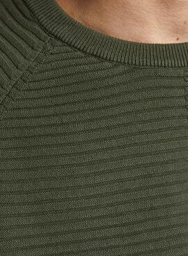 Pullover Jack And Jones Oseth Maglia Crew Collo Verde