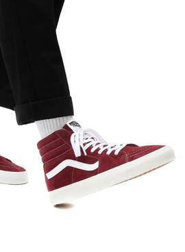 Sneaker Vans Sk8-Hi De Scamosciato Granata per Donna