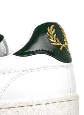 Sneakers Fred Perry Pelle B721 Bianco e Verde