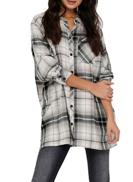 Camicia Only Karolina Quadri Bianco per Donna