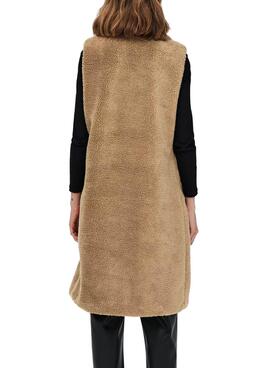 Gilet Only Evelin Teddy Camel per Donna