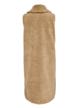 Gilet Only Evelin Teddy Camel per Donna