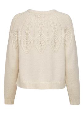 Pullover Only Be Knitted Beige per Donna