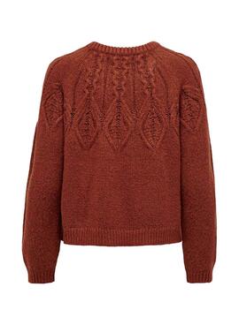 Pullover Only Be Knitted Marrone Per Donna