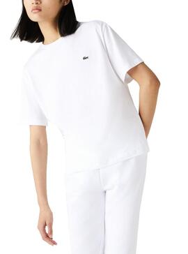 T-Shirt Lacoste Oversized Bianco per Donna