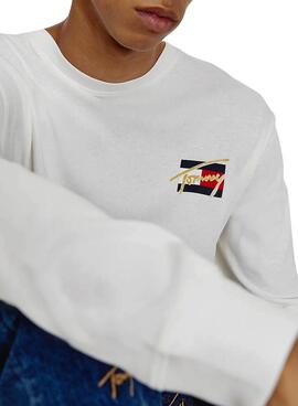 T-Shirt Tommy Jeans Circolare Vintage Bianco Per Uomo