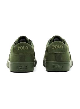 Sneaker Polo Ralph Lauren Top Pizzo Verde Uomo