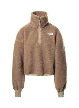 Felpa The North Face Sherpa Marrone Donna
