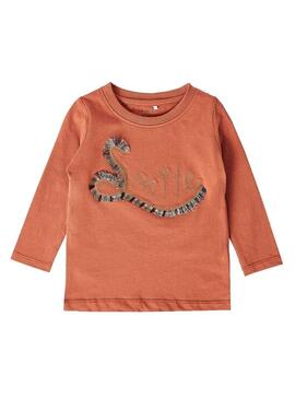 T-Shirt Name It Nelliza Arancione per Bambina