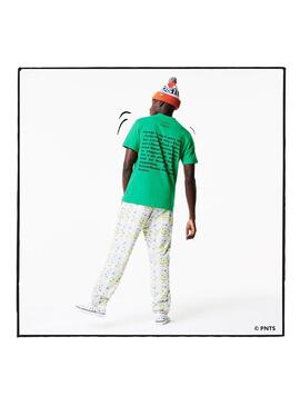 T-Shirt Lacoste Peanuts Verde Snoopy per Uomo