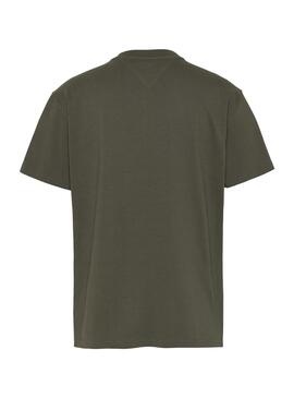 T-Shirt Tommy Jeans Piccolo Verde per Uomo