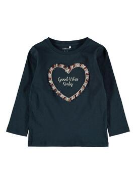 T-Shirt Name It Rama Blu Navy per Bambina