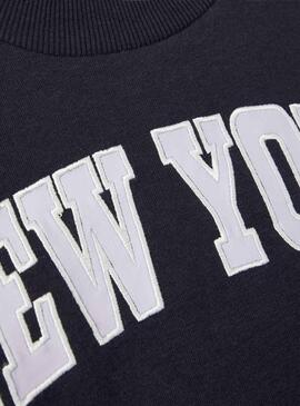 Felpa Name It Foka Blu Navy New York per Bambina