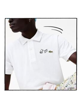 Polo Lacoste Peanuts Snoopy Bianco per Uomo