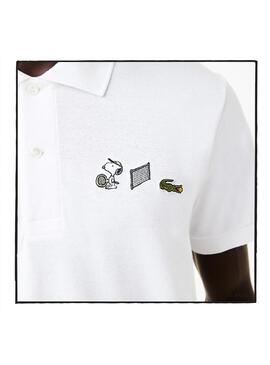 Polo Lacoste Peanuts Snoopy Bianco per Uomo