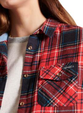 Camicia Superdry Classic Lumberjack Rosso Donna