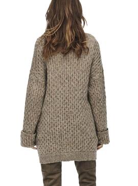 Pullover Only Gertrud Life Marrone per Donna