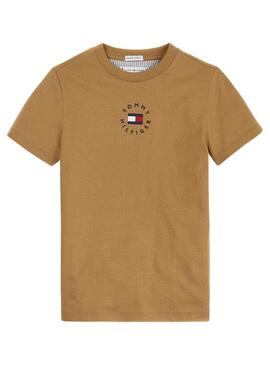 T-Shirt Tommy Hilfiger Heritage Marrone per Bambino
