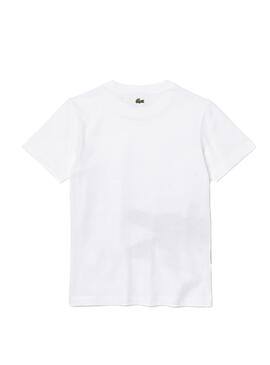 T-Shirt Lacoste Coccodrile Print Bianco Bambino