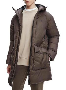 Parka Calvin Klein Technical Marrone per Uomo