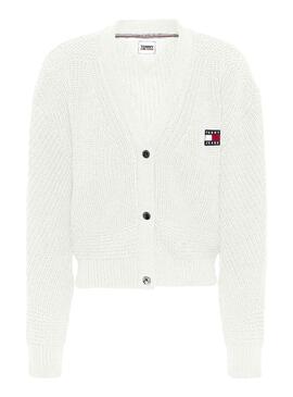 Giacca Tommy Jeans Boxy Badge Bianco Donna