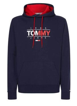 Felpa Tommy Jeans Graphic Blu Navy Uomo