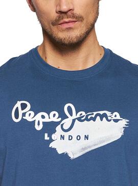 T-Shirt Pepe Jeans Terry Blu per Uomo