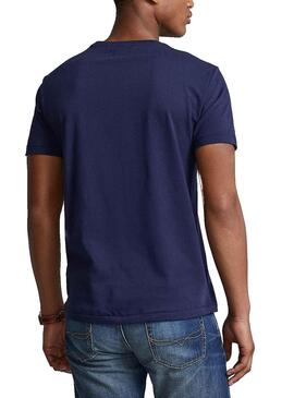 T-Shirt Polo Ralph Lauren Bear Blu Navy per Uomo