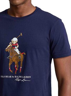T-Shirt Polo Ralph Lauren Bear Blu Navy per Uomo