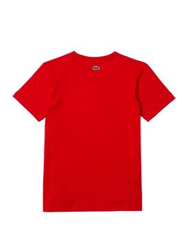 T-Shirt Lacoste Big Croc Rosso per Bambino