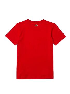 T-Shirt Lacoste Big Croc Rosso per Bambino