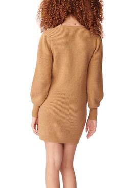 Vestito Naf Naf Knitted Camel per Donna