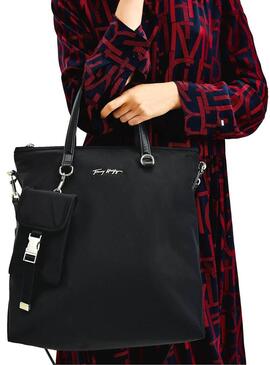 Borsa Tommy Hilfiger Rilassato Tote Nero Per Donna